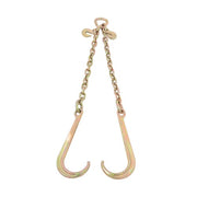 DURAFORCE Working Load 7100lbs Double Limb Hook Chain 3/8in*2ft G80 Chain 15IN J Hooks