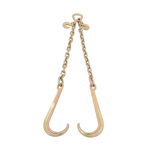 DURAFORCE Working Load 7100lbs Double Limb Hook Chain 3/8in*2ft G80 Chain 15IN J Hooks