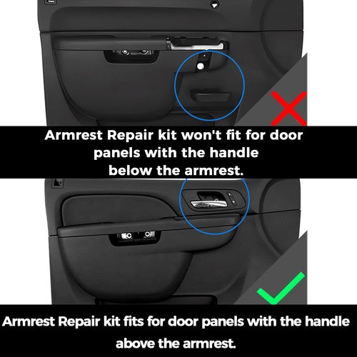 DURAFORCE Front Driver Side Door Armrest Repair Black for Chevrolet Tahoe Silverado 10-14