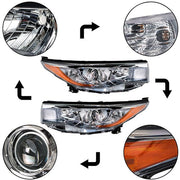 DURAFORCE Driver&Passenger Halogen For 2014-2016 Toyota Highlander Tail Lights+Headlights