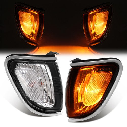 2PC Side Marker Corner Parking Lights Turn Signal Chrome for Toyota Tacoma 01-04