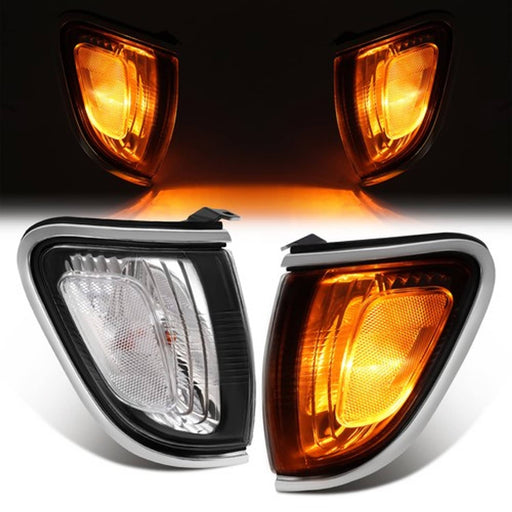 DURAFORCE 2PC Side Marker Corner Parking Lights Turn Signal Chrome for Toyota Tacoma 01-04