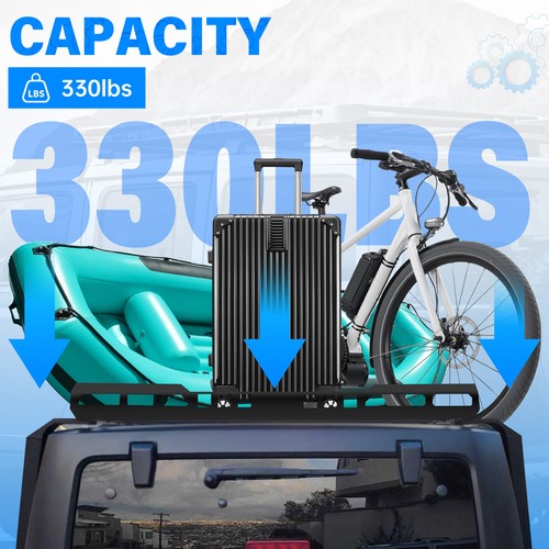 Roof Rack Luggage Carrier Cargo for Jeep Wrangler JK 07 18 2 Side Ladders 330 Lb