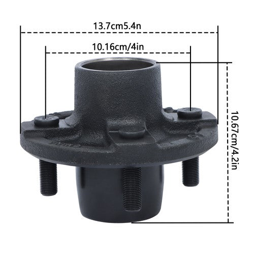 DURAFORCE Pack of 8 Trailer Axle Kits w/ 1" Round BT8 Spindle & 4 on 4" Bolt Idler Hub