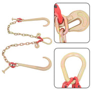 DURAFORCE T J Hook Double Limb Hook Chain 5/16in*2ft G80 Chain Fracture Strength 9260lbs
