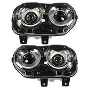 DURAFORCE Pair Set For Dodge Challenger 2015-2018 Headlight Replacement Halogen Clear Lens