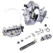 DURAFORCE Chrome 11" Power Brake Booster Master Cylinder & Valve Kit for 1973-93 Chevy GMC