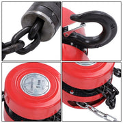 DURAFORCE Chain Hoist Chain Block 1 Ton Capacity 10 Feet Lift Steel Construction Red
