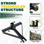 DURAFORCE 3 Point Hitch 2'' Trailer Receiver Hitch Tow Drawbar Category 1 Tractor Adapter