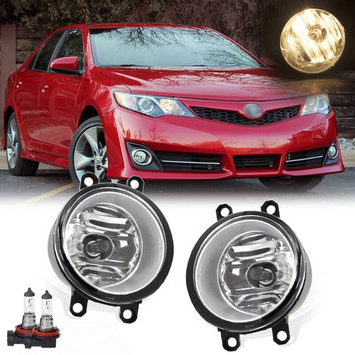 DURAFORCE Front Bumper Halogen Fog Light Lamps Left & Right for Toyota Camry SE 2012-2014