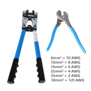 DURAFORCE Battery Cable Lug Crimping Tool Wire Crimper For 10-0AWG with Cable Cutter