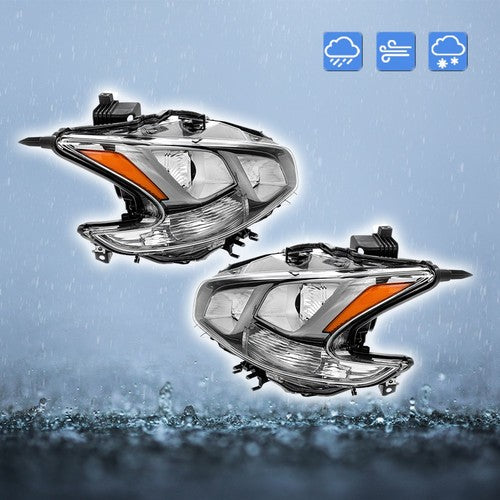 DURAFORCE For Nissan Maxima 2009-2014 Chrome Halogen RH+LH Headlights Assembly Projector