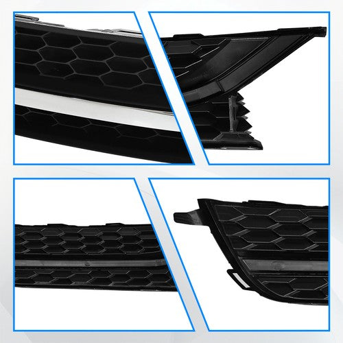 DURAFORCE Front Bumper Lower Grille & Fog Light Bezel Cover LH+RH Fit 2012-2015 VW Passat