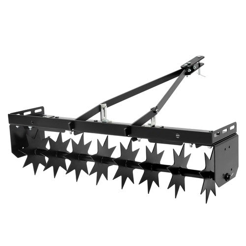 DURAFORCE 32 Inch Tow Behind Spike Aerator Tractor Lawn Soil Aerator w/ Steel Spike Disks