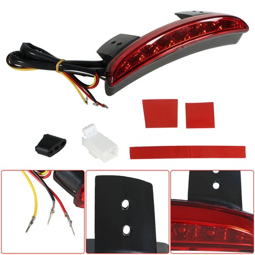 DURAFORCE For Sportster 1200 883 Red Rear Fender Tip Brake Tail LED Light
