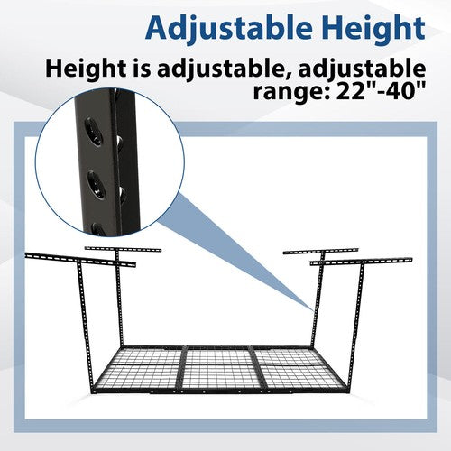 DURAFORCE New 3x6 Adjustable Ceiling Overhead Garage Storage Rack Safe Stable Shelf