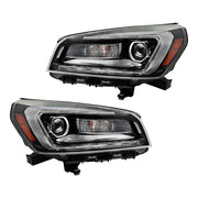 DURAFORCE Headlights Halogen W/LED Tube Headlamps For GMC Acadia 2013-2016 2PCS Clear Lens