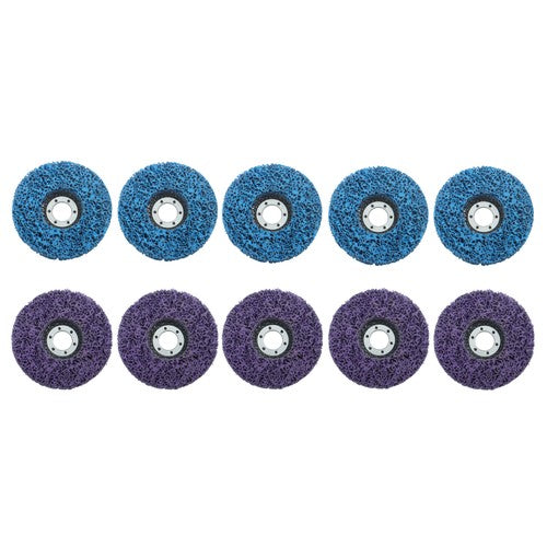 DURAFORCE 10 Pack: 4-1/2" x 7/8" Diamond Discs Stripping Wheel (5 pcs purple & 5 pcs blue)