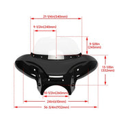 DURAFORCE Universal Front Fairing Batwing Windshield Windscreen For Harley Yamaha Suzuki