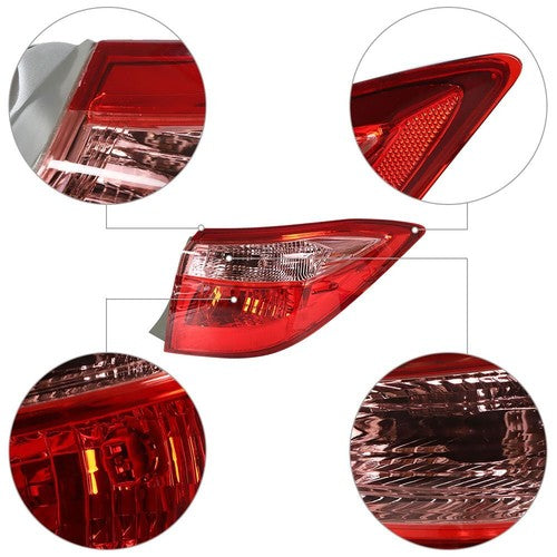 DURAFORCE Tail Light Outer Passenger Chrome For Toyota Corolla 17-19 Sedan Rear Brake Lamp