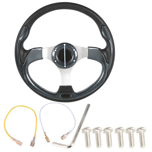 DURAFORCE Fit For Yamaha EZGO Club Car Golf Cart 12.5 inch Carbon Fiber Steering Wheel New