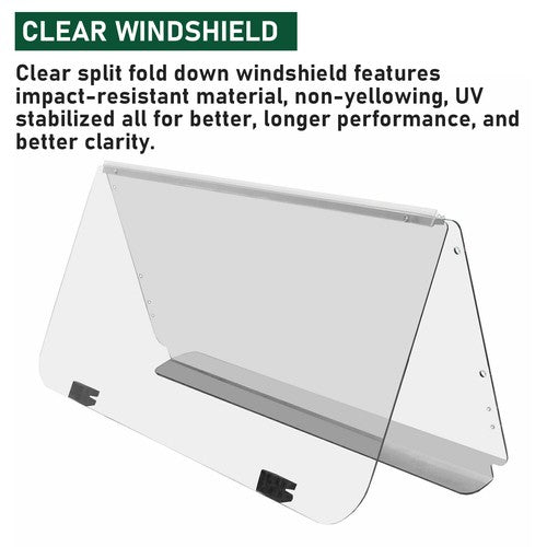 DURAFORCE Folding Clear Windshield For Club Car DS 1982-2000.5 1989 Golf Cart