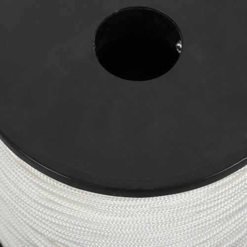 DURAFORCE 1/8 inch White Dacron Polyester Rope - 500 Foot Spool | Solid Braid