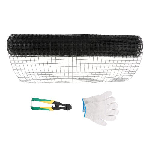 DURAFORCE Chicken Rabbit Mesh 1.5"x1.5" Electric Welding Net With Glove & Pliers 48" x 50'