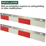 DURAFORCE 2PCS 24" x 3" Aluminum Mud Flap Hanger Top Plates Reflector Strips For Truck