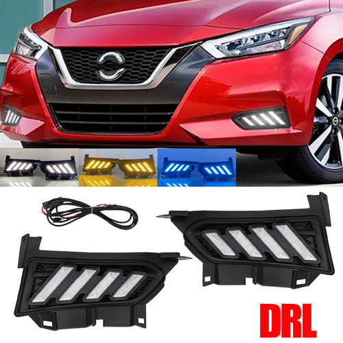 DURAFORCE LED Daytime Running Light Turn Signal DRL Fog Lamp for Nissan Versa 2020 2021 22