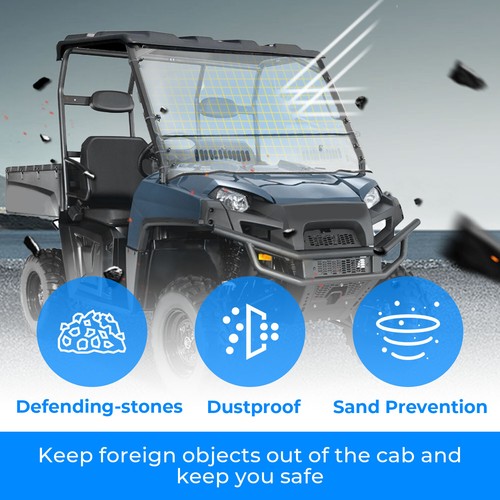 Polaris Ranger Fullsize Round Cage Windshield 570 2017-2024 Clear Vented