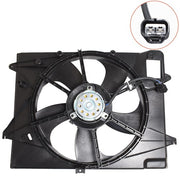 DURAFORCE Fit For 2015-2017 Sonata 2.4L Plastic Radiator AC Condenser Cooling Fan Assembly