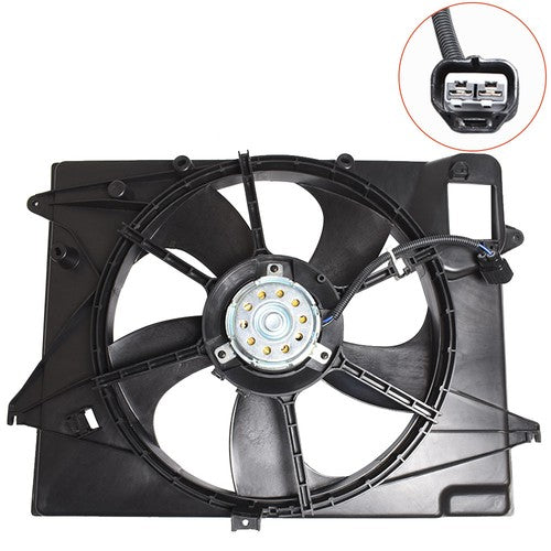 DURAFORCE Fit For 2015-2017 Sonata 2.4L Plastic Radiator AC Condenser Cooling Fan Assembly