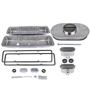 DURAFORCE Polished Valve Cover Air PCV Breather 15" Full Finned Air Cleaner For 58-86 SBC