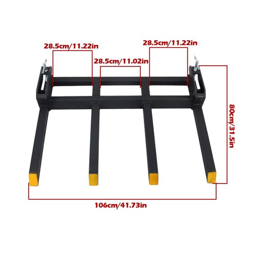 DURAFORCE 2500lbs 42" Clamp on Heavy Debris Fork for Tractor Skid Steer Buckets Universal