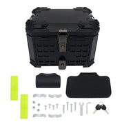 DURAFORCE With Black Armor Clock Model Aluminum Motorcycle Top Case Hard 45L Black Trunk