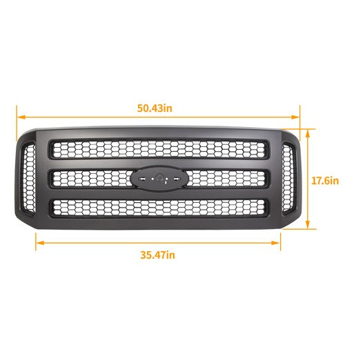 Black Painted Grille Assembly For Ford 05-07 F250 F350 Super Duty Part FO1200457