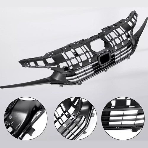 DURAFORCE Upper Lower Grill W/Molding Fog Lights Set Fit For Honda Civic 20222-2023 Front