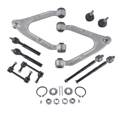 DURAFORCE 10Pcs Front Upper Control Arm w/Ball Joint Sway Bars Kit for Hummer H3 2007-2010