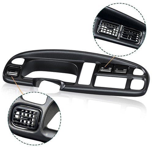 DURAFORCE Dash Board Bezel Cover Instrument With Vents For 1998-2002 Dodge Ram 1500 2500 3500