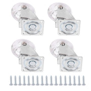 DURAFORCE 2Inch Caster Wheels 4 pieces Heavy Duty Alloy Steel + Rubber Casters white