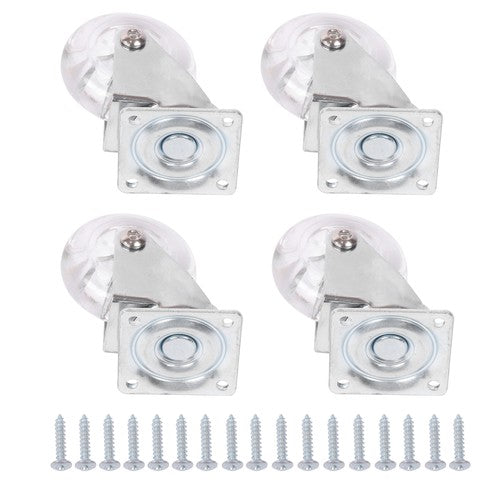 DURAFORCE 2Inch Caster Wheels 4 pieces Heavy Duty Alloy Steel + Rubber Casters white