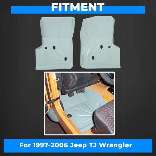 Steel Front Driver Passenger Floor Pans for Jeep Wrangler TJ 2D 1997-2006
