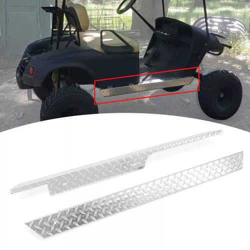 DURAFORCE Silver Rocker Panel Diamond For EZGO TXT 1994-2013 Golf Cart Side Plate Cover