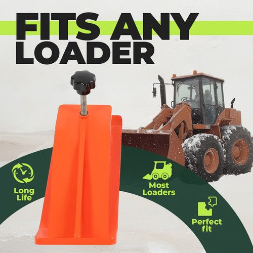 DURAFORCE Tractor Bucket Protector Ski Edge Tamer Protector Snow Leaf Removal Orange Steel
