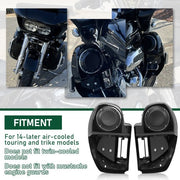 DURAFORCE Lower Vented Fairing 6.5" Speaker Box Pod For Harley Touring Electra Glide 14-24