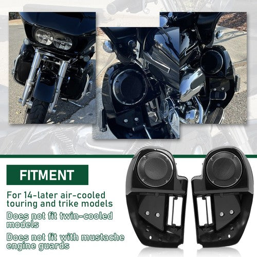DURAFORCE Lower Vented Fairing 6.5" Speaker Box Pod For Harley Touring Electra Glide 14-24