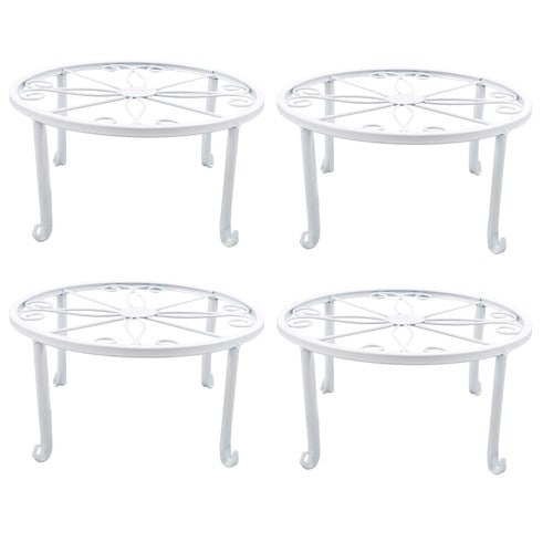 DURAFORCE 4PCS Plant Stand for Flower Pot Potted Holder Indoor Outdoor Metal 9in