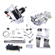 DURAFORCE For Chevy Bel Air Impala 8" Chrome Power Brake Booster Conversion Kit Disc/Drum
