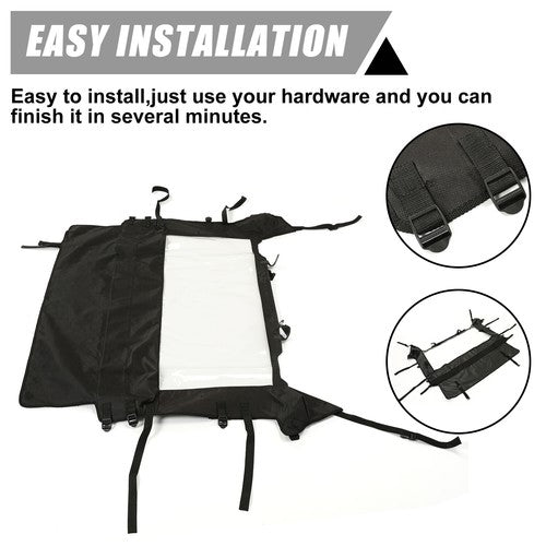DURAFORCE Soft Rear Windshield For Polaris RZR 900/1000 Turbo 2014-2021 Back Window